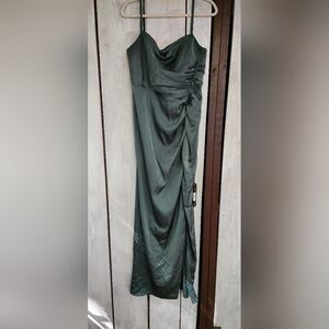 Azazie x Kendall & Kylie Strapless Satin Dress in Eucalyptus Size 12